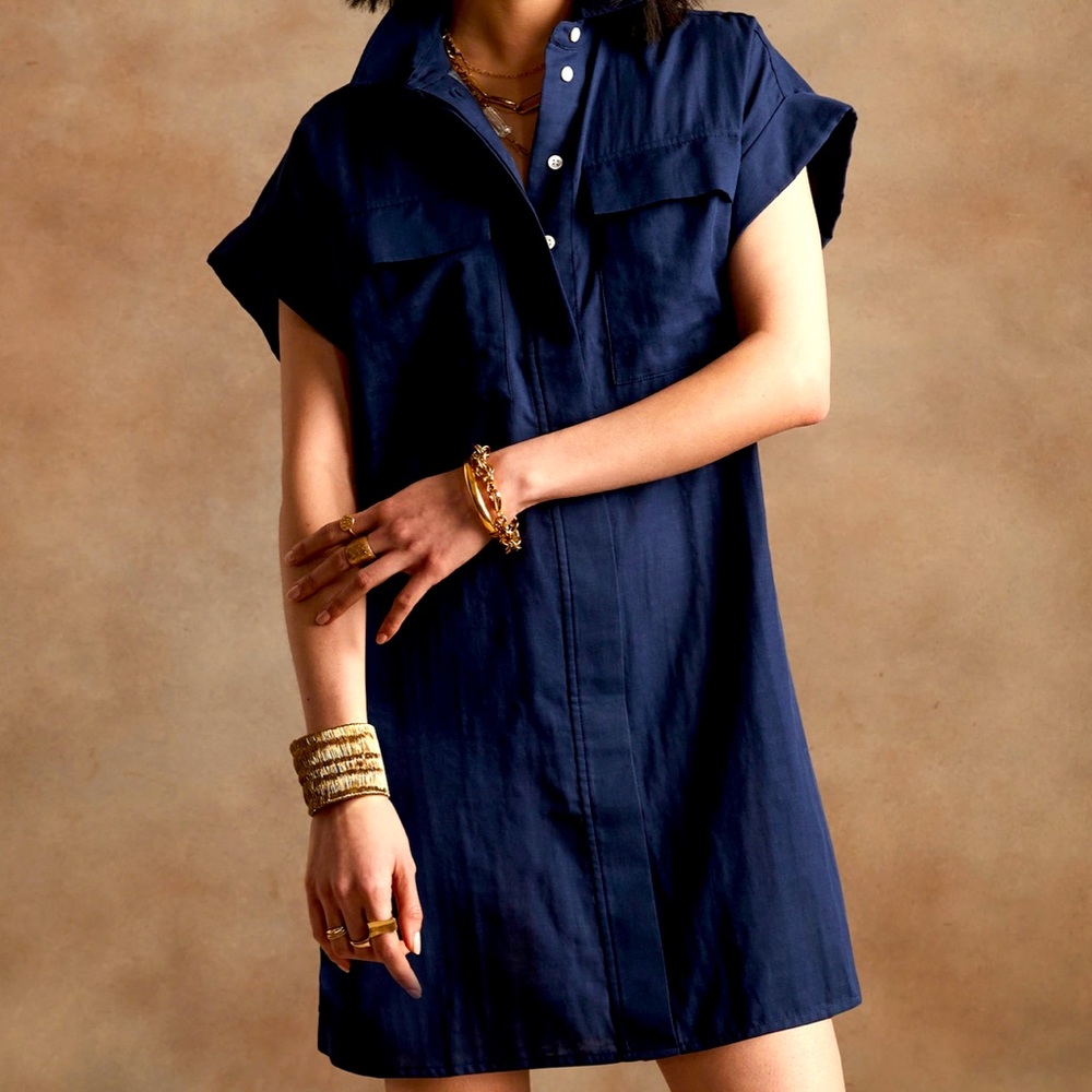 Banana Republic indigo (navy blue) cotton shirt dress